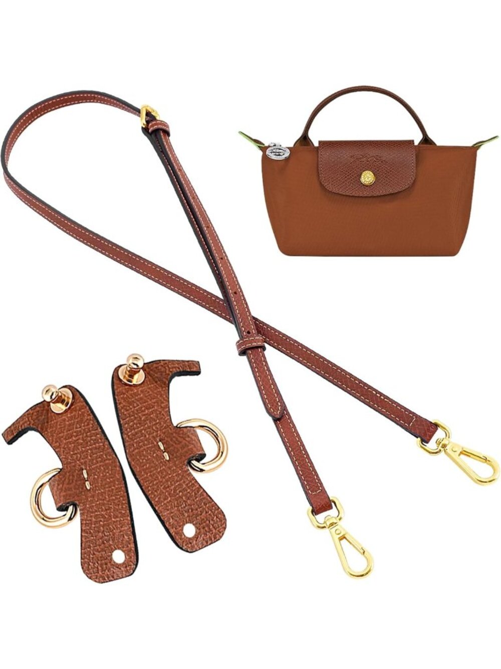Adjustable Leather Crossbody Bag Strap Replacement Kit for Mini Pouch